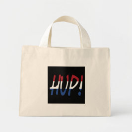 Hup overlaid op NLD Vlag op bk tcnt Mini Tote Bag
