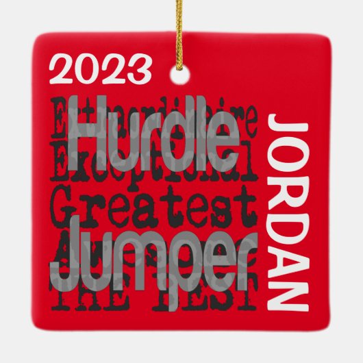 Hurdle Jumper Extraordinaire CUSTOM Keramisch Ornament (Achterkant)