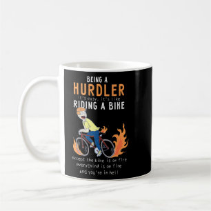 Hurdler als Riding Bike Cyclist Funny Koffiemok