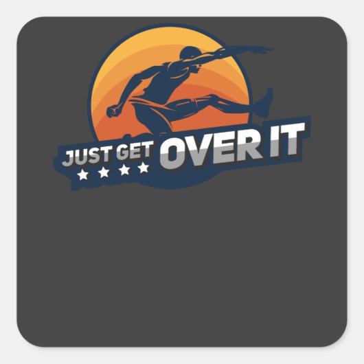 Hurdler Hurdling Sport Gift Vierkante Sticker (Voorkant)