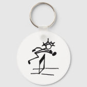 Hurdler Stickman Track and Field Sleutelhanger (Voorkant)