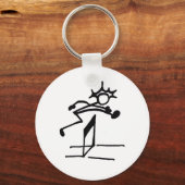 Hurdler Stickman Track and Field Sleutelhanger (Voorkant)