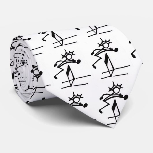 Hurdler Stickman Track and Field Stropdas (Opgerold)