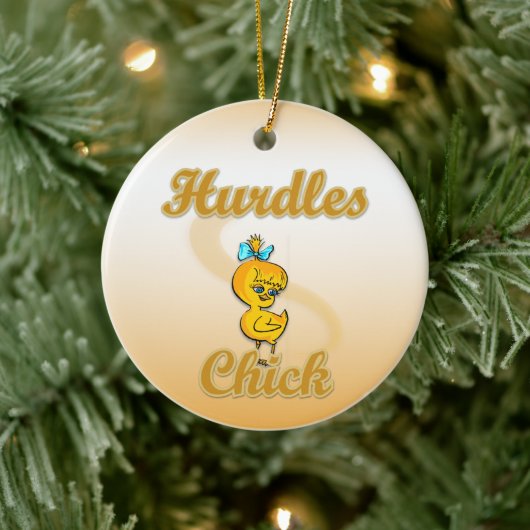 Hurdles Chick Keramisch Ornament (Boom)