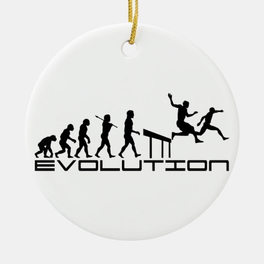 Hurdles Hurdler Sport Evolution Art Keramisch Ornament (Voorkant)