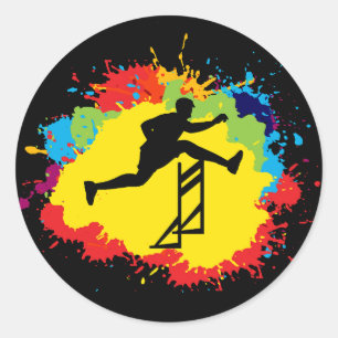 Hurdles Hurdling Hurdler Running Runner Athletles Ronde Sticker