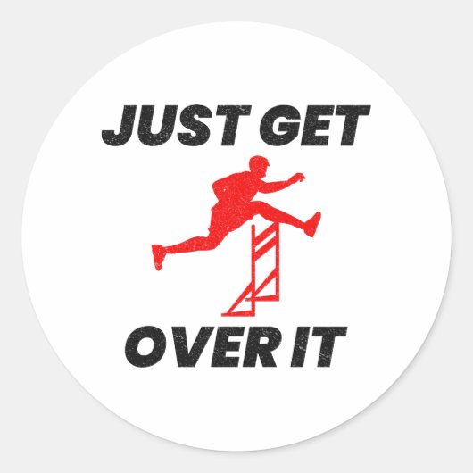 Hurdles Hurdling Hurdler Running Runner Athletles Ronde Sticker (Voorkant)