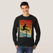 Hurdles Retro Vintage Sunset Hurdles Runner T-shirt (Voorkant volledig)