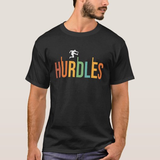 Hurdling-baanvaknummer en -veld t-shirt (Voorkant)