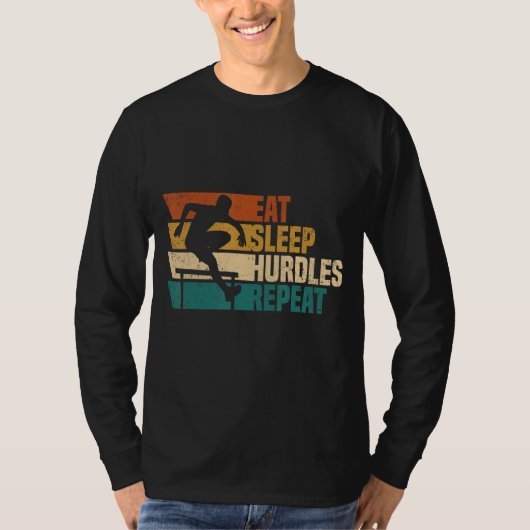 Hurdling Eat Sleep Hurdles Herhaal Hurdle Hurdler  T-shirt (Voorkant)