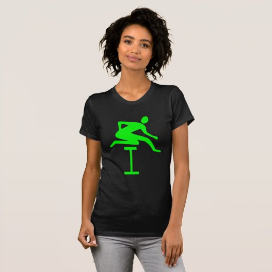 Hurdling - groen t-shirt (Voorkant volledig)