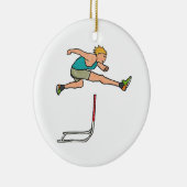 Hurdling Hurdles Keramisch Ornament (Rechts)