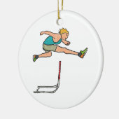 Hurdling Hurdles Keramisch Ornament (Links)