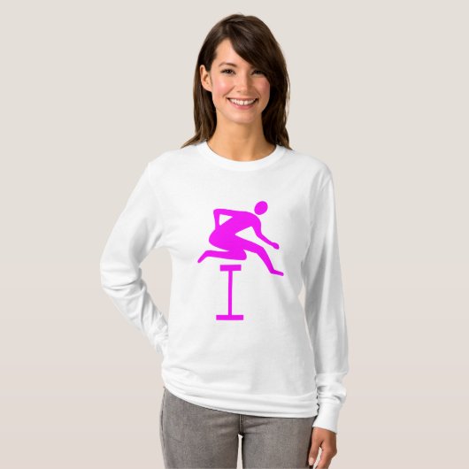 Hurdling - Magenta T-shirt (Voorkant volledig)