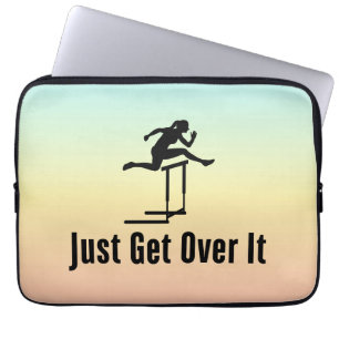 Hurdling net over het Vrouw Hurdler meisje mam Laptop Sleeve