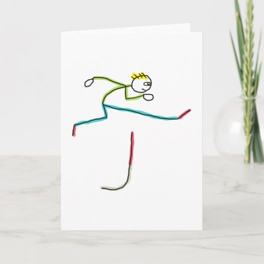 Hurdling Stickman Kaart (Voorkant)