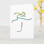 Hurdling Stickman Kaart (Gele Bloem)