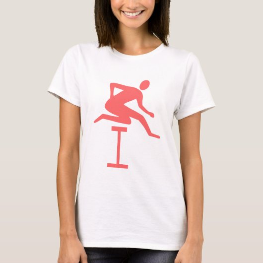 Hurdling - Tropisch roze T-shirt (Voorkant)