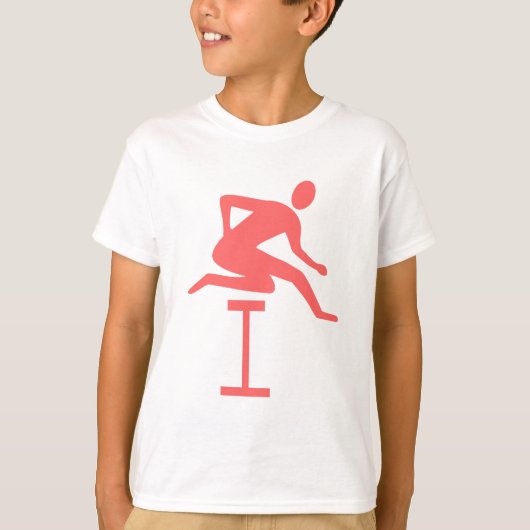 Hurdling - Tropisch roze T-shirt (Voorkant)