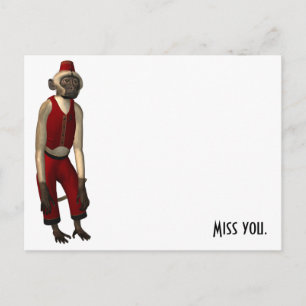 Hurdy Gurdy 3D Music Monkey 11 Briefkaart