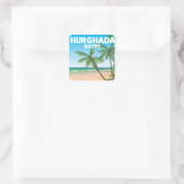 Hurghada Egypte reisposter Vierkante Sticker (Tas)