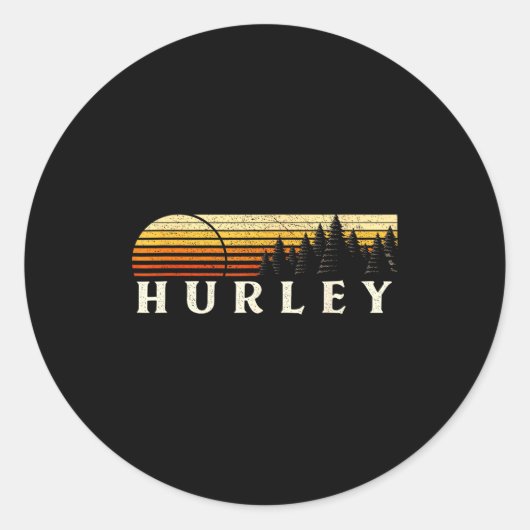 Hurley, Ky Vintage Sunset Retro  Ronde Sticker (Voorkant)