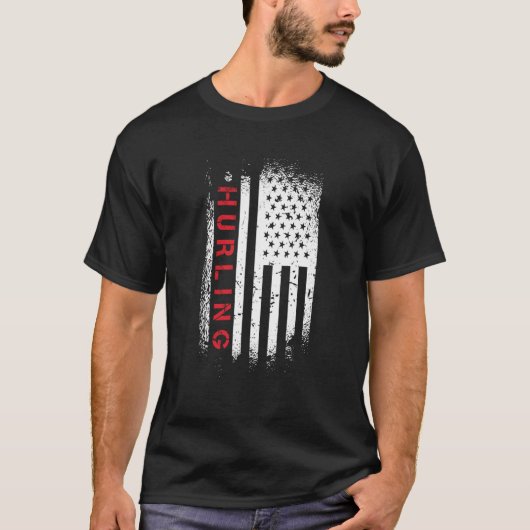 Hurling American Flag T-shirt (Voorkant)