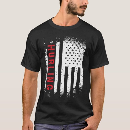 Hurling American Flag T-shirt (Voorkant)