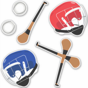 Hurling Gaelic Sports Sticks Ballen en Helmen Sticker