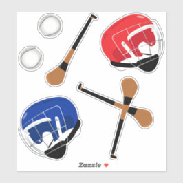 Hurling Gaelic Sports Sticks Ballen en Helmen Sticker