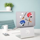 Hurling Gaelic Sports Sticks Ballen en Helmen Sticker (Laptop op bureau)