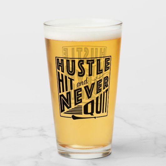 Hurling Hustle Hit & Never Quit, GAA Gaelic Games Glas (Voorkant gevuld)
