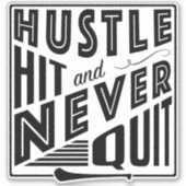 Hurling, Hustle Hit & Never Quit, GAA Gaelic Games Sticker (Voorkant)