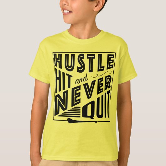 Hurling Hustle Hit & Never Quit, GAA Gaelic Games T-shirt (Voorkant)