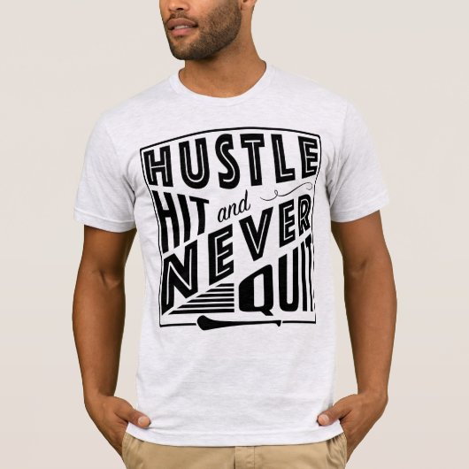 Hurling Hustle Hit & Never Quit, GAA Gaelic Games T-shirt (Voorkant)