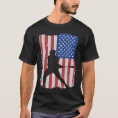 Hurling Player American Flag T-shirt (Voorkant)