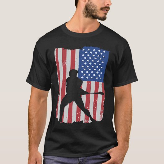 Hurling Player American Flag T-shirt (Voorkant)