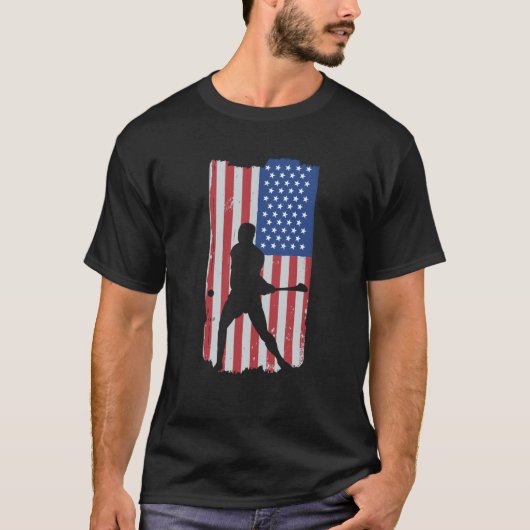 Hurling Player American Flag T-shirt (Voorkant)