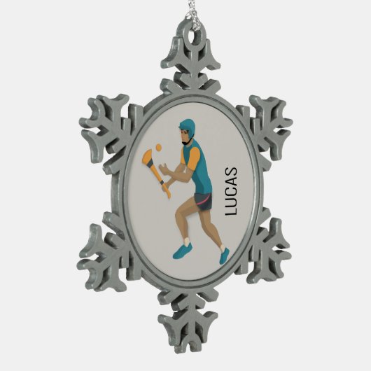 Hurling Tin Sneeuwvlok Ornament (Links)