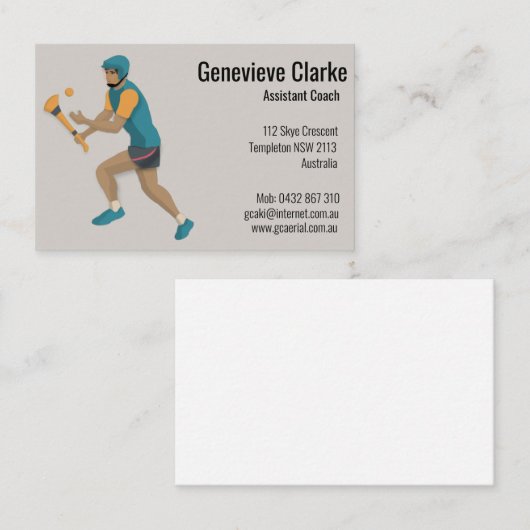 Hurling Visitekaartje (Voorkant / Achterkant)