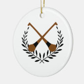 Hurling Wreath Keramisch Ornament (Links)