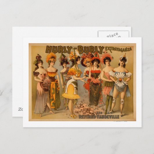 Hurly-Burly Extravaganza en Refined Vaudeville Briefkaart (Voorkant / Achterkant)