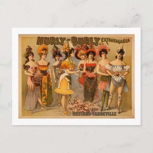 Hurly-Burly Extravaganza en Refined Vaudeville Briefkaart (Voorkant)