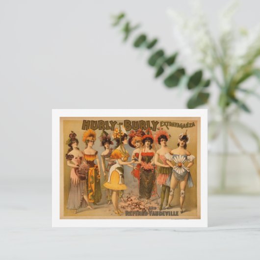 Hurly-Burly Extravaganza en Refined Vaudeville Briefkaart (Staand voorkant)