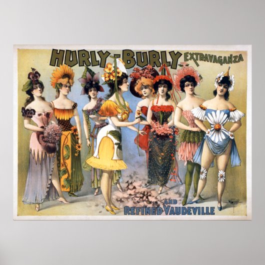 Hurly-Burly Extravaganza en Refined Vaudeville Poster (Voorkant)