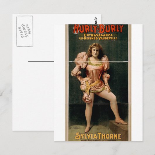 Hurly Burly, 'Sylvia Thorne' Retro Theater Briefkaart (Voorkant / Achterkant)