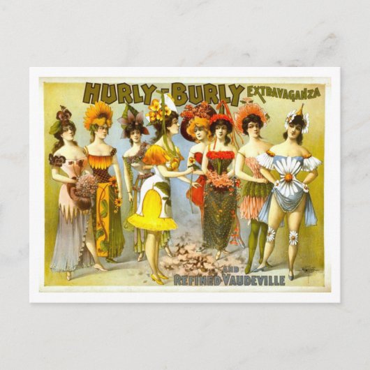 Hurly-Burly Vaudeville advertentie Briefkaart (Voorkant)