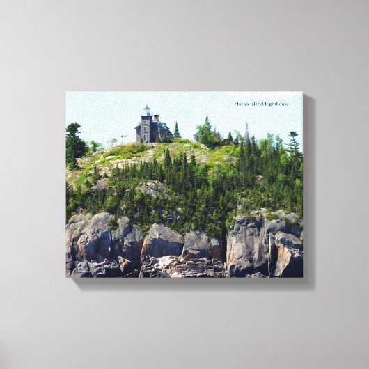 Huron Island, brede hoekcanvasafdruk vuurtoren Canvas Afdruk (Voorkant)