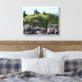 Huron Island Lighthouse breedhoek canvasprint Canvas Afdruk (Insitu (Slaapkamer))