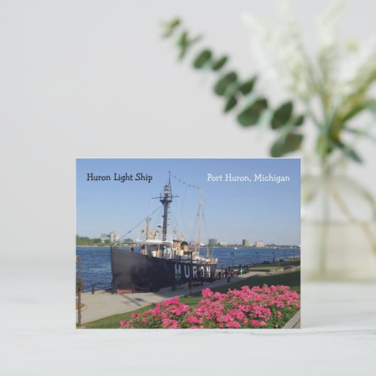 Huron Lightship-kaart Briefkaart (Staand voorkant)